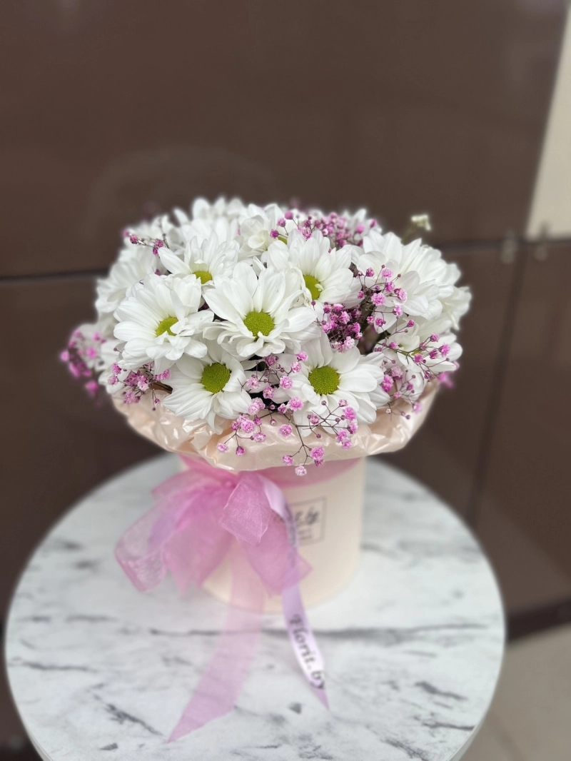 Композиция в коробке | Ромашки