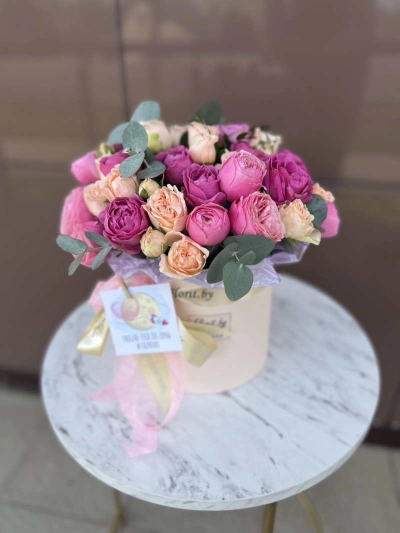 Композиция в коробке | Кустовые розы