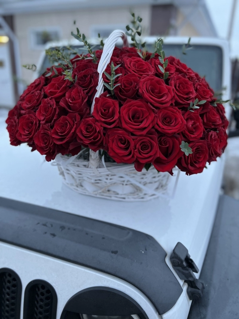 Букет | Корзина из 101 розы