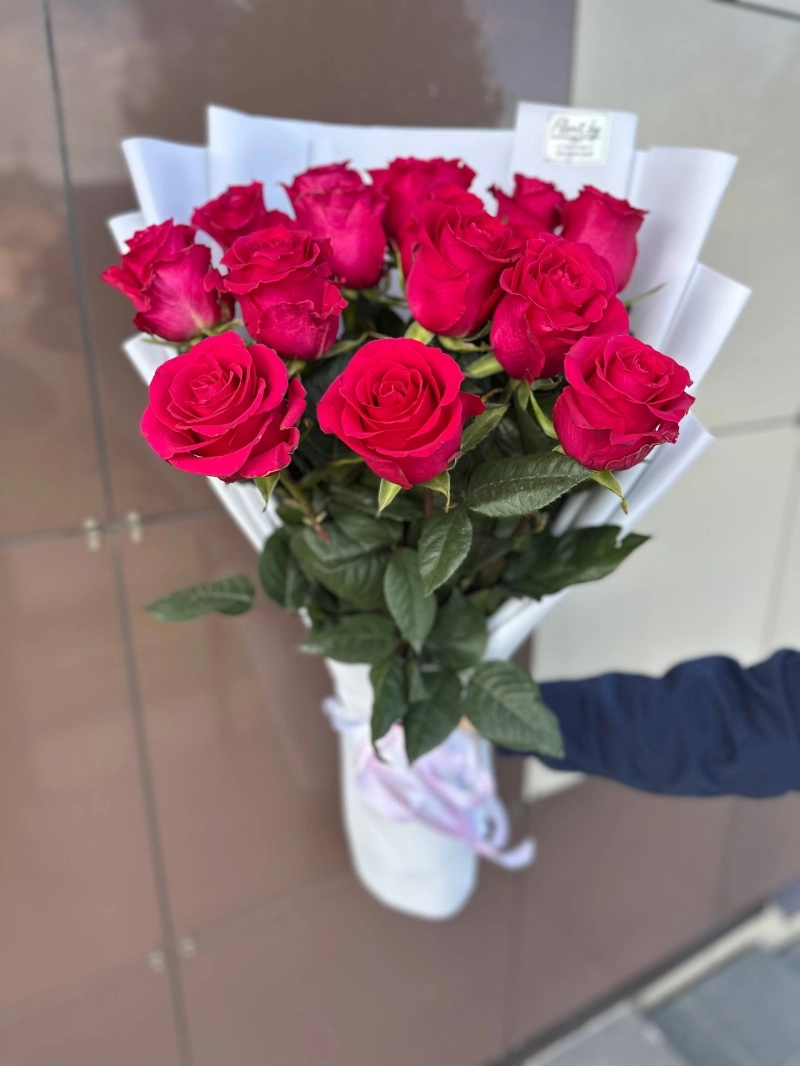 Букет | Высокие розовые розы